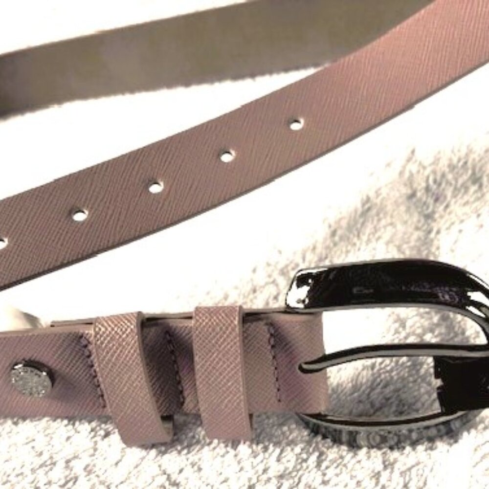 Steve Madden Tan faux leather belt with silver tone buckle Size M